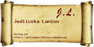 Jedlicska Lantos névjegykártya